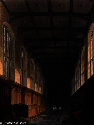WikiOO.org - 백과 사전 - 회화, 삽화 Frederick Mackenzie - Interior of Trinity College Chapel