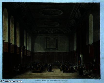 WikiOO.org - Encyclopedia of Fine Arts - Målning, konstverk Frederick Mackenzie - School Room of Winchester College