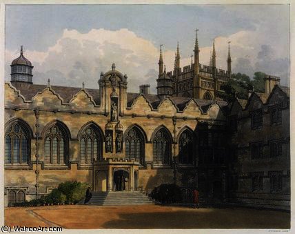 Wikioo.org - The Encyclopedia of Fine Arts - Painting, Artwork by Frederick Nash - Exterior of Oriel College