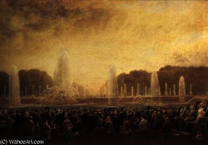 Wikioo.org - The Encyclopedia of Fine Arts - Painting, Artwork by Frederick Nash - The Fountains at Versailles