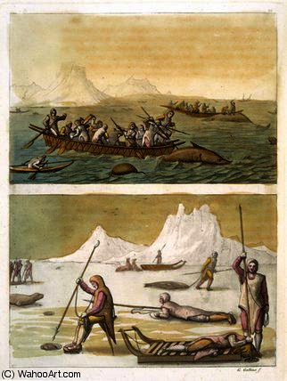 Wikioo.org - The Encyclopedia of Fine Arts - Painting, Artwork by Gallo Gallina - Whale fishing and Seal hunting