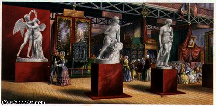 Wikioo.org - The Encyclopedia of Fine Arts - Painting, Artwork by George Baxter - Sculptures - Interior View of the Great Exhibition