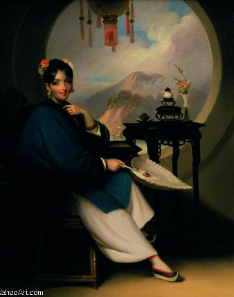 WikiOO.org - Encyclopedia of Fine Arts - Malba, Artwork George Chinnery - A geisha girl