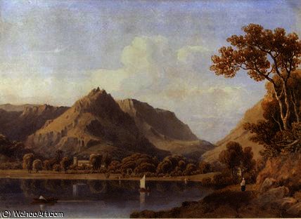 Wikioo.org – L'Enciclopedia delle Belle Arti - Pittura, Opere di George Fennel Robson - Grasmere lago ,
