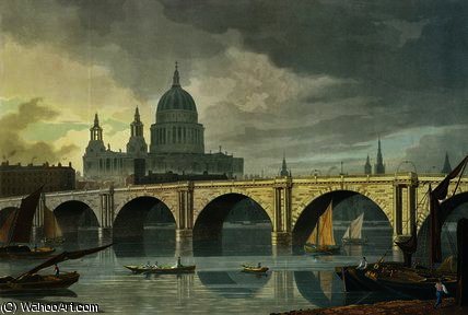 WikiOO.org - دایره المعارف هنرهای زیبا - نقاشی، آثار هنری George Fennel Robson - South West view of St Pauls Cathedral