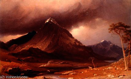 Wikioo.org - The Encyclopedia of Fine Arts - Painting, Artwork by George Fennel Robson - Tryfan, carnarvonshire