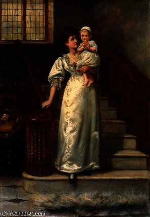 WikiOO.org - دایره المعارف هنرهای زیبا - نقاشی، آثار هنری George Goodwin Kilburne - On the Staircase