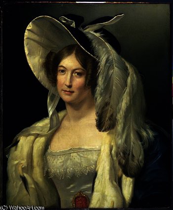 WikiOO.org – 美術百科全書 - 繪畫，作品 George Henry Harlow - 维多利亚路易斯五月，肯特公爵夫人，c.1830 - （40）
