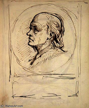 Wikioo.org - The Encyclopedia of Fine Arts - Painting, Artwork by George Richmond - Portrait of William Blake, from a notebook used