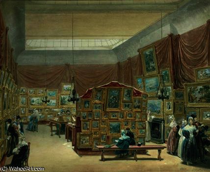 Wikioo.org - The Encyclopedia of Fine Arts - Painting, Artwork by George Johann Scharf (George The Elder Scharf) - Interior of the Gallery of the New Society
