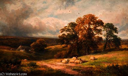 Wikioo.org - The Encyclopedia of Fine Arts - Painting, Artwork by George Turner - A Quiet Scene in Derbyshire