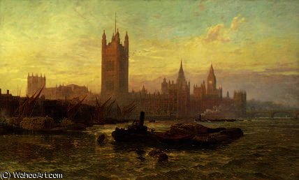 Wikioo.org - The Encyclopedia of Fine Arts - Painting, Artwork by George Vicat Cole - The Palace of Westminster