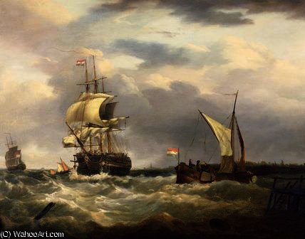 WikiOO.org - Енциклопедія образотворчого мистецтва - Живопис, Картини
 George Webster - Dutch emigrant ship dropping the pilot
