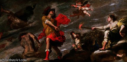 Wikioo.org - สารานุกรมวิจิตรศิลป์ - จิตรกรรม Giovanni Battista Carlone - Juno and Mars
