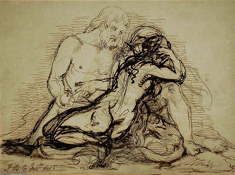 WikiOO.org - אנציקלופדיה לאמנויות יפות - ציור, יצירות אמנות Giovanni Battista Cipriani - Adam and Eve