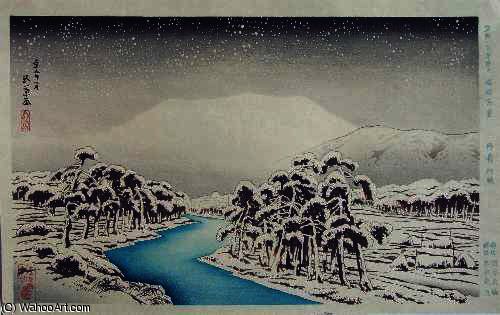 WikiOO.org - Encyclopedia of Fine Arts - Festés, Grafika Goyo Hashiguchi - Mt Ibuki in Snow