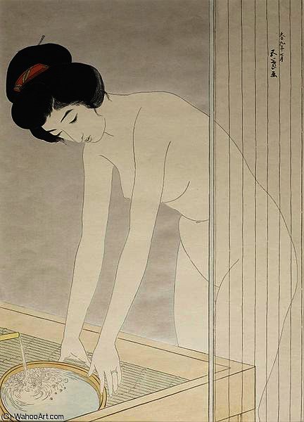 WikiOO.org - Εγκυκλοπαίδεια Καλών Τεχνών - Ζωγραφική, έργα τέχνης Goyo Hashiguchi - Woman washing her face