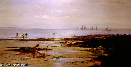 Wikioo.org - The Encyclopedia of Fine Arts - Painting, Artwork by Gustave De Breanski - Cornish shrimpers
