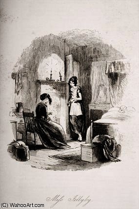 WikiOO.org - Encyclopedia of Fine Arts - Lukisan, Artwork Hablot Knight Browne - Mrs. Jellyby, illustration from 'Bleak House'