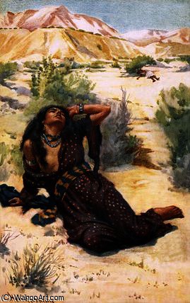 Wikioo.org - The Encyclopedia of Fine Arts - Painting, Artwork by Harold Copping - Hagar and Ishmael