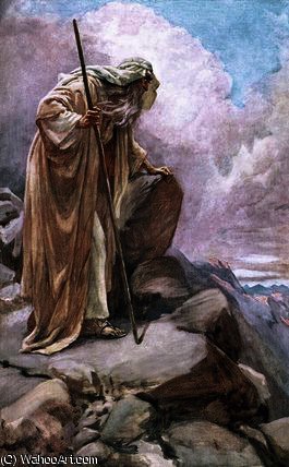 Wikioo.org - The Encyclopedia of Fine Arts - Painting, Artwork by Harold Copping - Moses on Pisgah