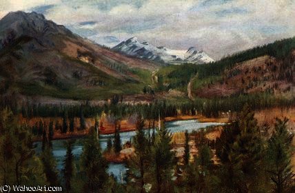 WikiOO.org - Encyclopedia of Fine Arts - Schilderen, Artwork Harold Copping - The Bow River at Banff