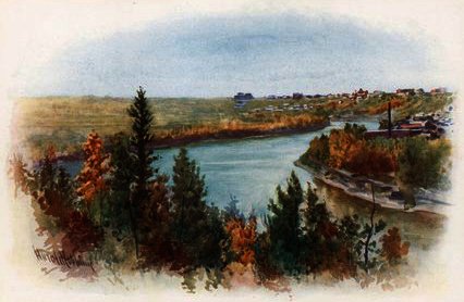 WikiOO.org - Encyclopedia of Fine Arts - Schilderen, Artwork Harold Copping - The Saskatchewan river at Edmonton