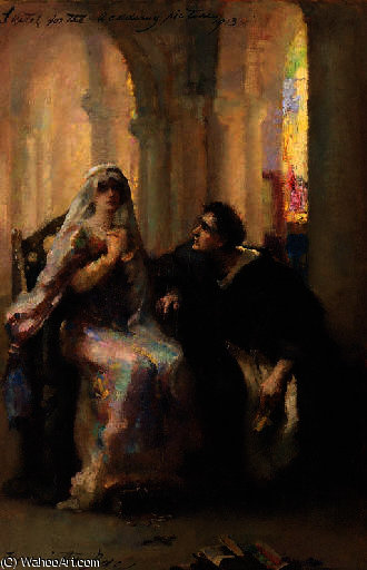 Wikioo.org - The Encyclopedia of Fine Arts - Painting, Artwork by Henrietta Rae - Ellen terry and henry irving in abelard and heloise