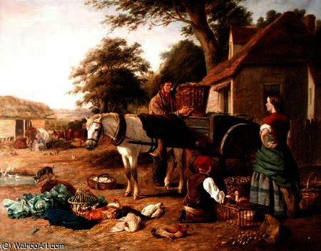 WikiOO.org - Encyclopedia of Fine Arts - Maľba, Artwork Henry Charles Bryant - The market cart