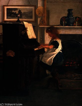 Wikioo.org - The Encyclopedia of Fine Arts - Painting, Artwork by Henry Stacy Marks - At the Piano