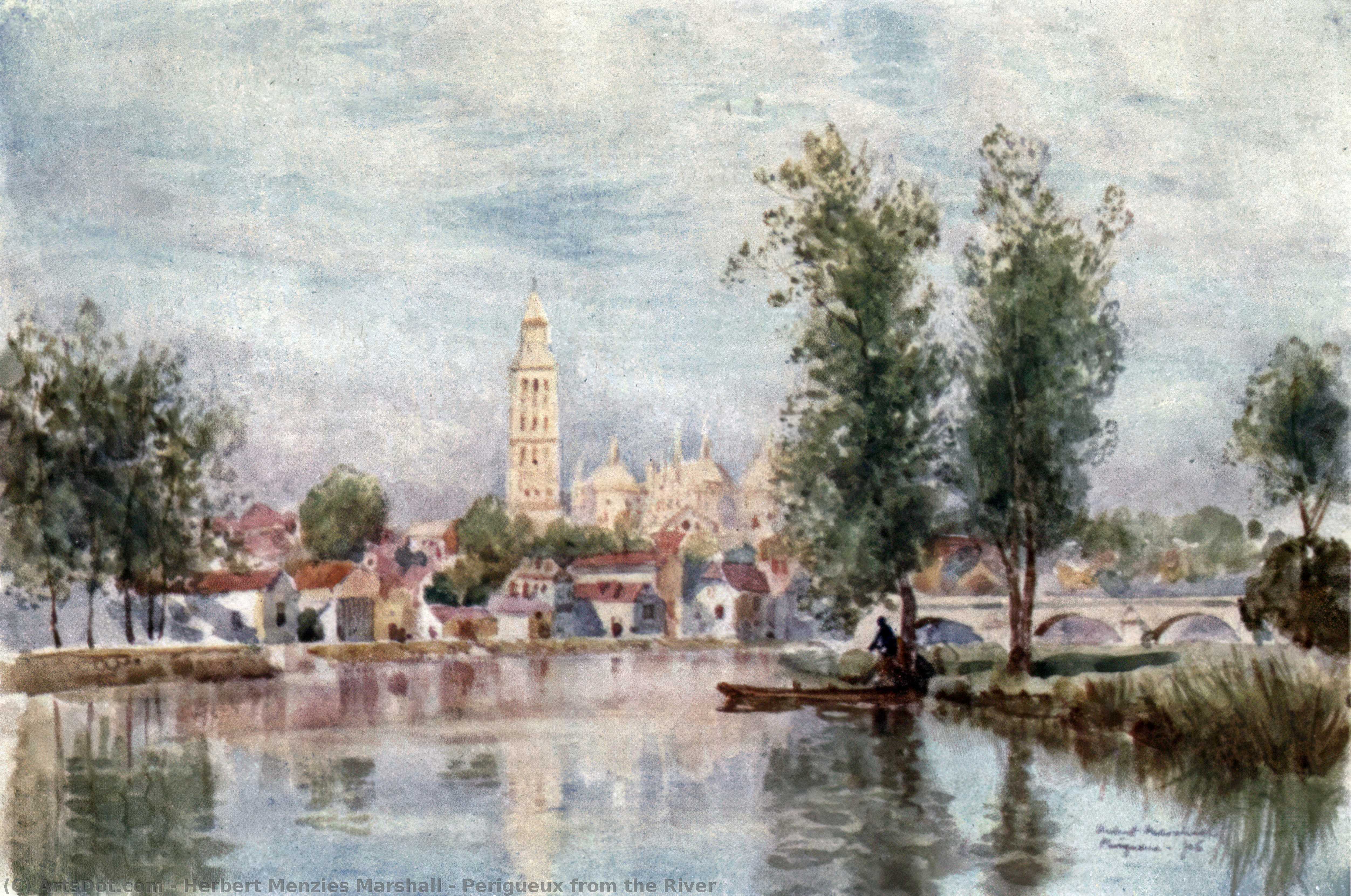 Wikioo.org - The Encyclopedia of Fine Arts - Painting, Artwork by Herbert Menzies Marshall - Perigueux from the River
