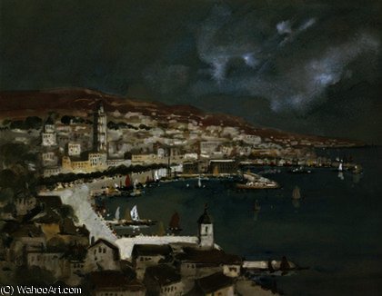 Wikioo.org - สารานุกรมวิจิตรศิลป์ - จิตรกรรม Hercules Brabazon Brabazon - The Harbour of Split