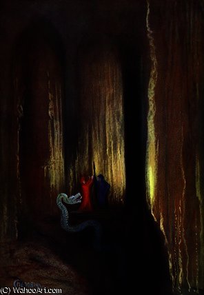 Wikioo.org – La Enciclopedia de las Bellas Artes - Pintura, Obras de arte de Hermann Hendrich - oscuro cueva