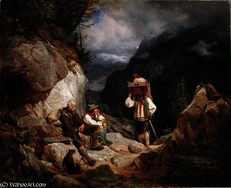 Wikioo.org - The Encyclopedia of Fine Arts - Painting, Artwork by Hermann Kauffmann - Rest on the Mountain