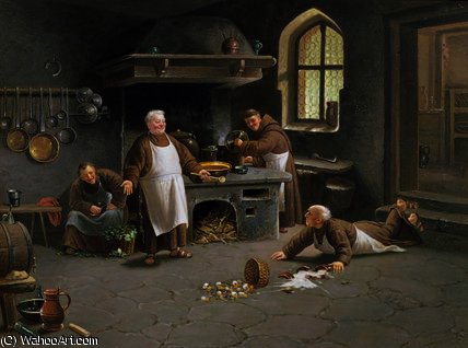 Wikioo.org - The Encyclopedia of Fine Arts - Painting, Artwork by Hermann Armin Von Kern - The slippery floor