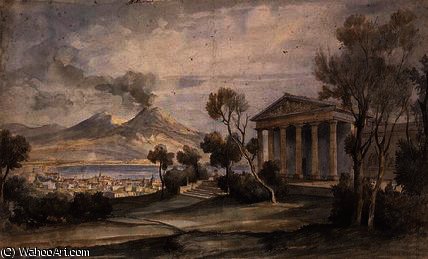 Wikioo.org - The Encyclopedia of Fine Arts - Painting, Artwork by Hugh William Williams - PD.255-1985 The Villa Saliceti