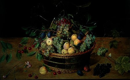 Wikioo.org - The Encyclopedia of Fine Arts - Painting, Artwork by Jacob Van Hulsdonck - A Basket of Fruit