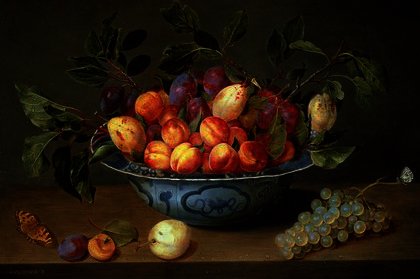 Wikioo.org - Encyklopedia Sztuk Pięknych - Malarstwo, Grafika Jacob Van Hulsdonck - A still life of plums and apricots