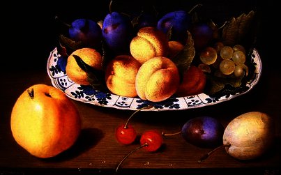WikiOO.org - אנציקלופדיה לאמנויות יפות - ציור, יצירות אמנות Jacob Van Hulsdonck - Still life of peaches and plums