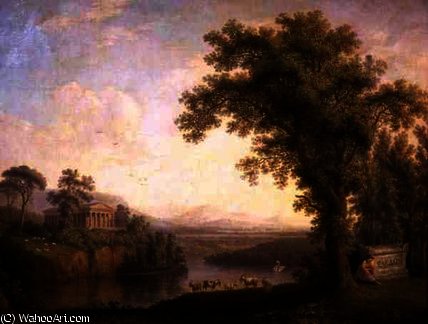 WikiOO.org - Güzel Sanatlar Ansiklopedisi - Resim, Resimler Jacob Philippe Hackert - Antique Landscape with Phaeton's Tomb