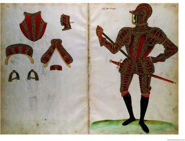 Wikioo.org - The Encyclopedia of Fine Arts - Painting, Artwork by Jacobe Halder - Suit of armour for lord compton from an elizabethan armourer s album