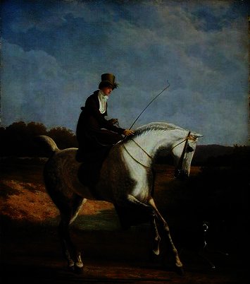 Wikioo.org - สารานุกรมวิจิตรศิลป์ - จิตรกรรม Jacques Laurent Agasse - Miss Casenove On a Grey Hunter