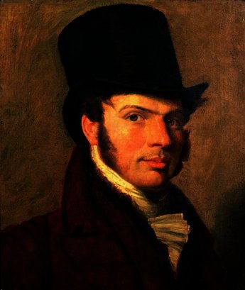 WikiOO.org - Enciclopédia das Belas Artes - Pintura, Arte por Jacques Laurent Agasse - Portrait of a Young Man in a Top Hat