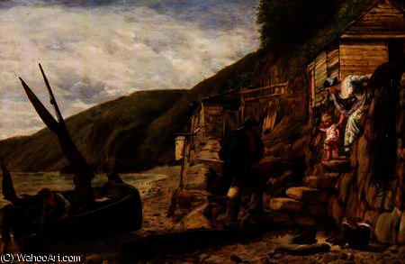 WikiOO.org - Encyclopedia of Fine Arts - Maleri, Artwork James Clarke Hook - Welcome, bonny boat