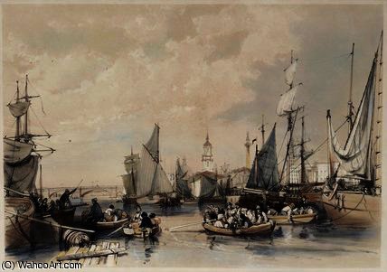 WikiOO.org - Encyclopedia of Fine Arts - Schilderen, Artwork James Duffield Harding - The Port of London