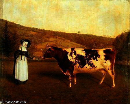 Wikioo.org - The Encyclopedia of Fine Arts - Painting, Artwork by James Flewitt Mullock - Shorthorn cow