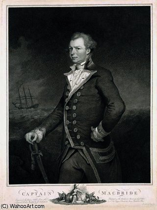 Wikioo.org – La Enciclopedia de las Bellas Artes - Pintura, Obras de arte de James Northcote - Botas retrato del almirante john macbride grabado