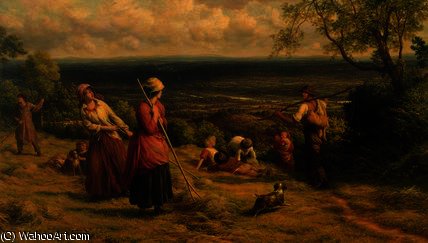 Wikioo.org - The Encyclopedia of Fine Arts - Painting, Artwork by James Thomas Linnell - The haymakers