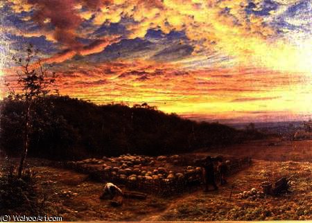 Wikioo.org - The Encyclopedia of Fine Arts - Painting, Artwork by James Thomas Linnell - The sheepfold