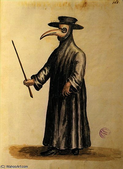 WikiOO.org - Enciklopedija dailės - Tapyba, meno kuriniai Jan Van Grevenbroeck - Venetian Doctor during the time of the plague